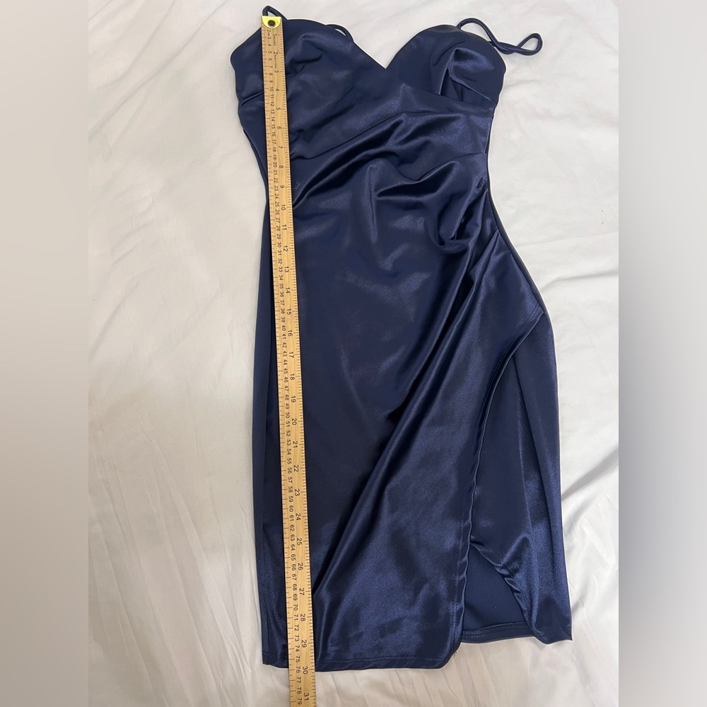 Windsor Midnight Blue Satin Mini Dress - Picture 10 of 10